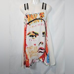 S.C.H. Souichi Abstract Graphic Art Tunic Tank Dress XS Made in Turkey Instagram